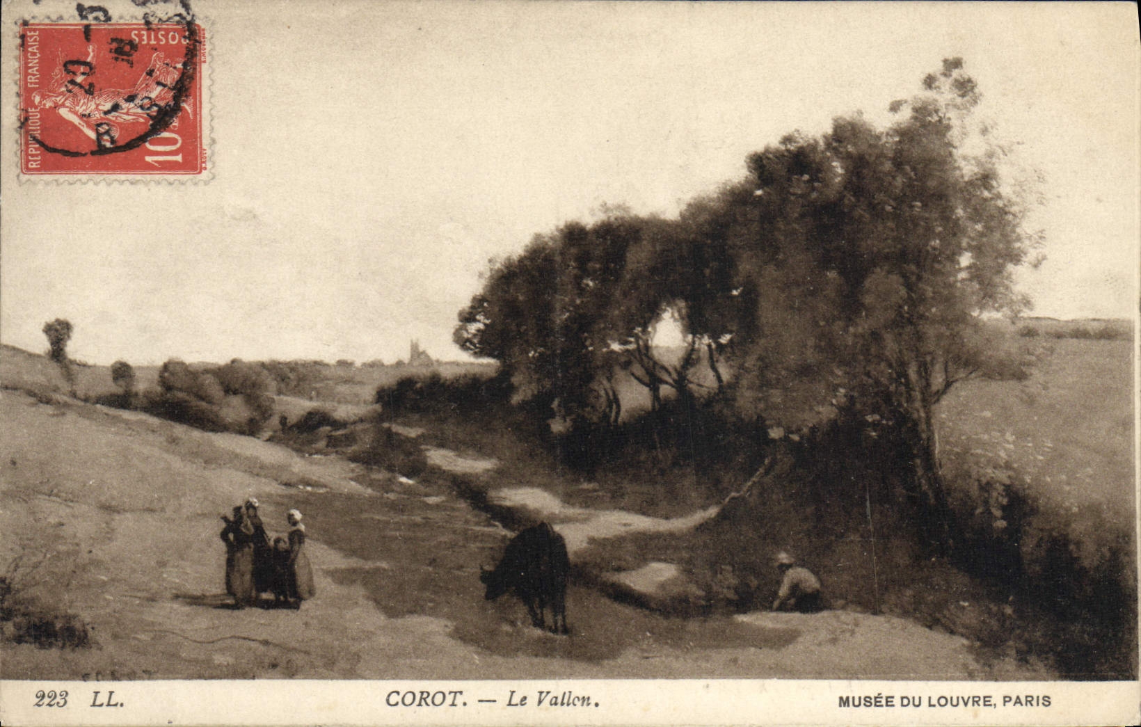CPA Musee du Louvre Paris Corot Le Vallon