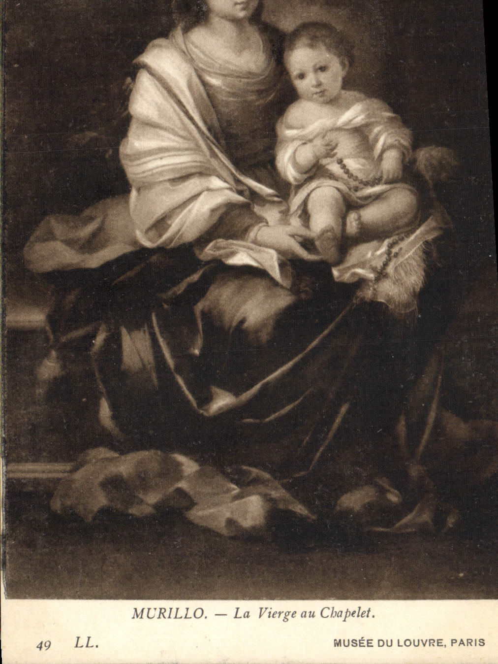 CPA Musee du Louvre Paris Murillo La vierge au Chapelet