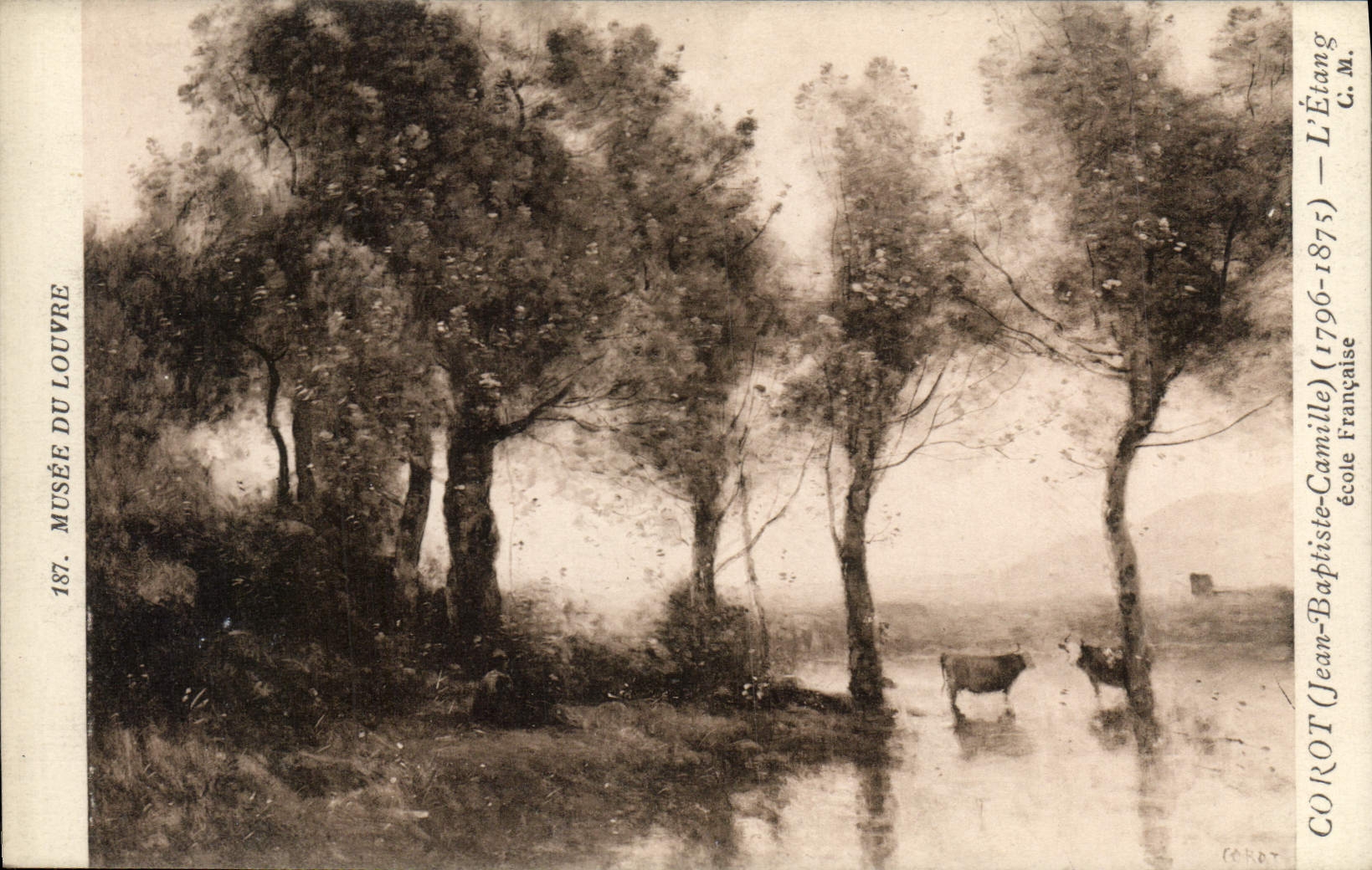 CPA Musee du Louvre Paris Corot L'etang