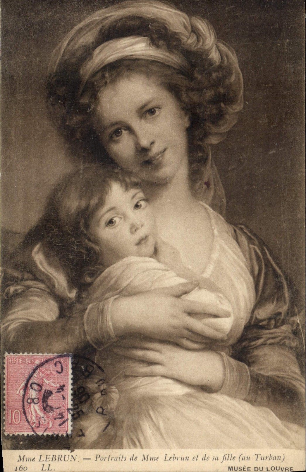 CPA Mme Lebrun Portraits de Mme Lebrun et de sa fille au Turban Musee du Louvre Paris 