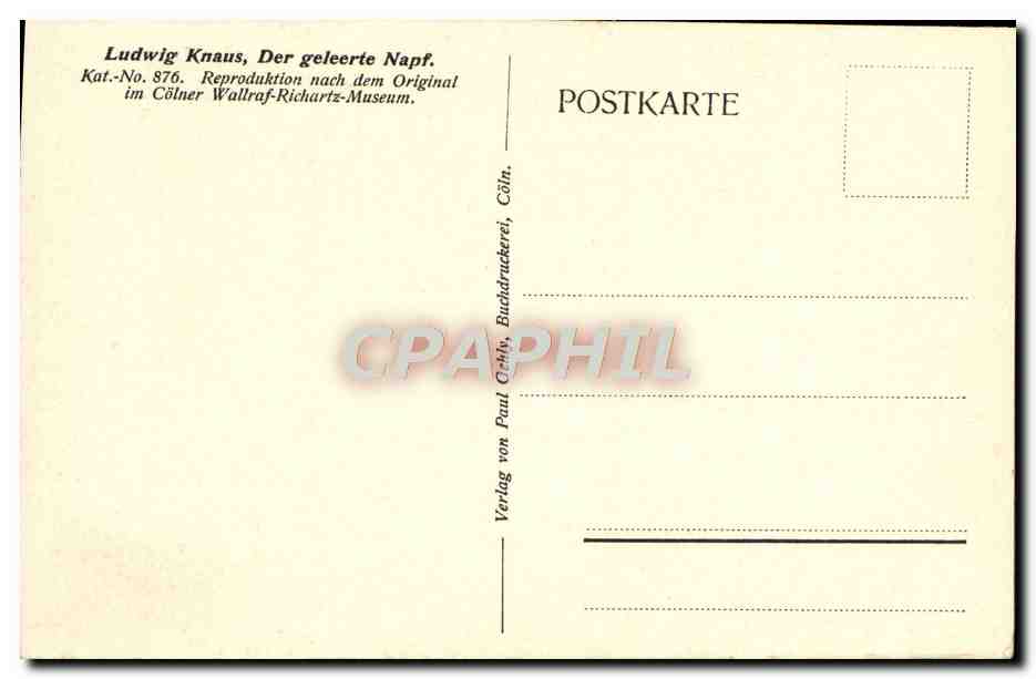 CPA Ludwig Knaus Der Geleerte Napf  — Verso