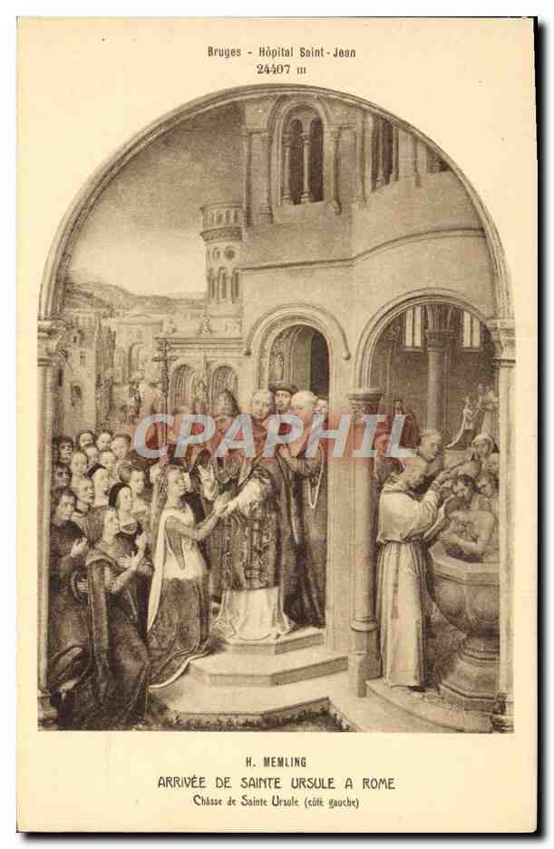 CPA Bruges Hopital Saint Jean Arrivee de Sainte Ursule a Rome Chasse de Sainte Ursule 