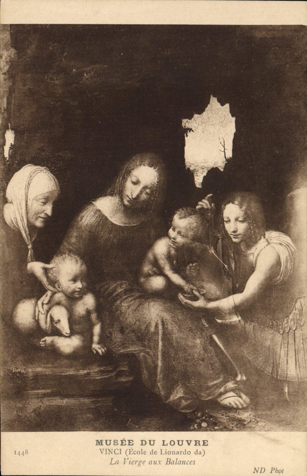 CPA Paris Musee du Louvre Vinci La Vierge aux Balances 