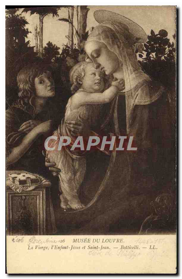 CPA Paris Musee du Louvre La Vierge L'enfant Jesus et Saint Jean Botticelli