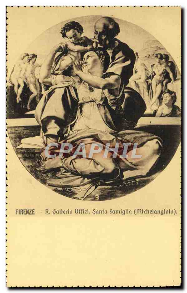 CPA Firenze R Galleria Uffizi Santa Famiglia Michelangiolo