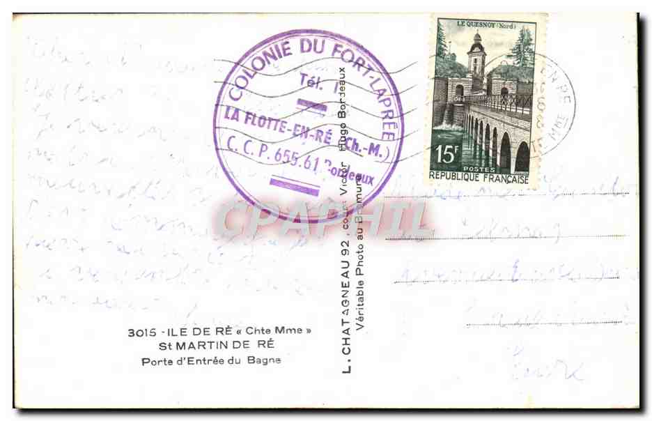 CPM Ile De St Martin De Re Porte d'entree du bagne  — Rückseite
