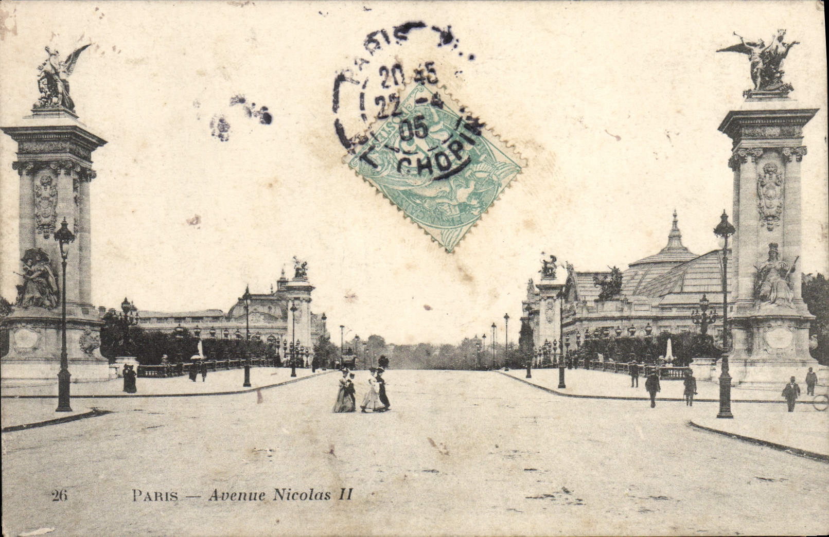 CPA Paris Avenue Nicolas II Russie Russia