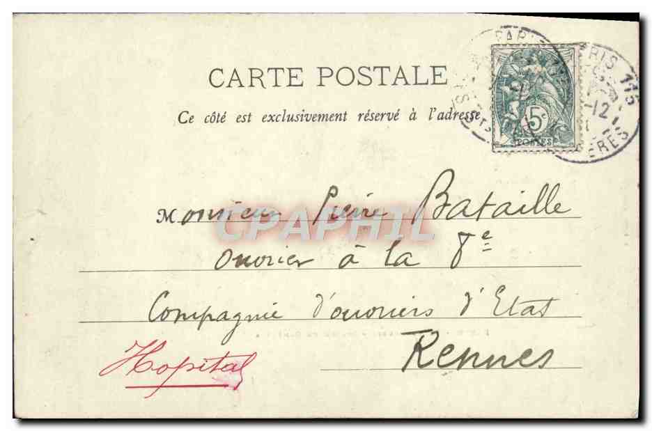 CPA Paris Le Carrousel Statue De Gambetta — Rückseite