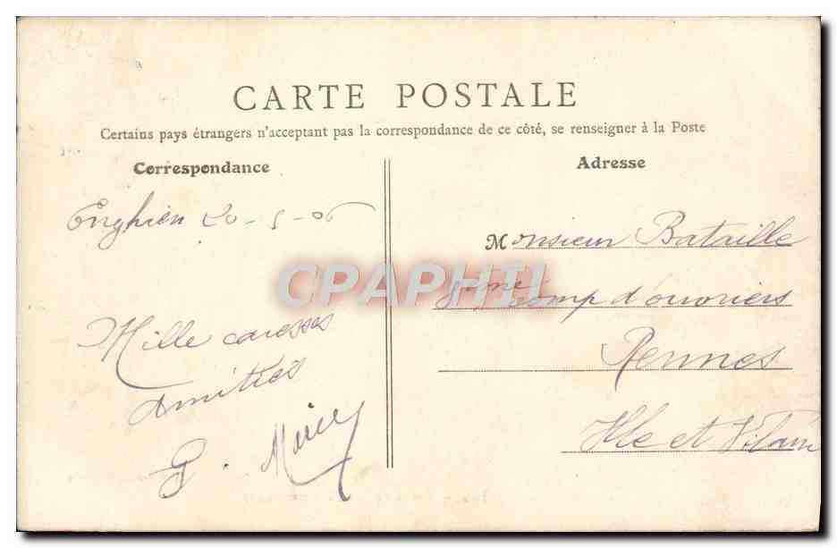 Enghien-les-Bains — Bords du Lac : la Promenade — J. Moirand, Enghien — Rückseite