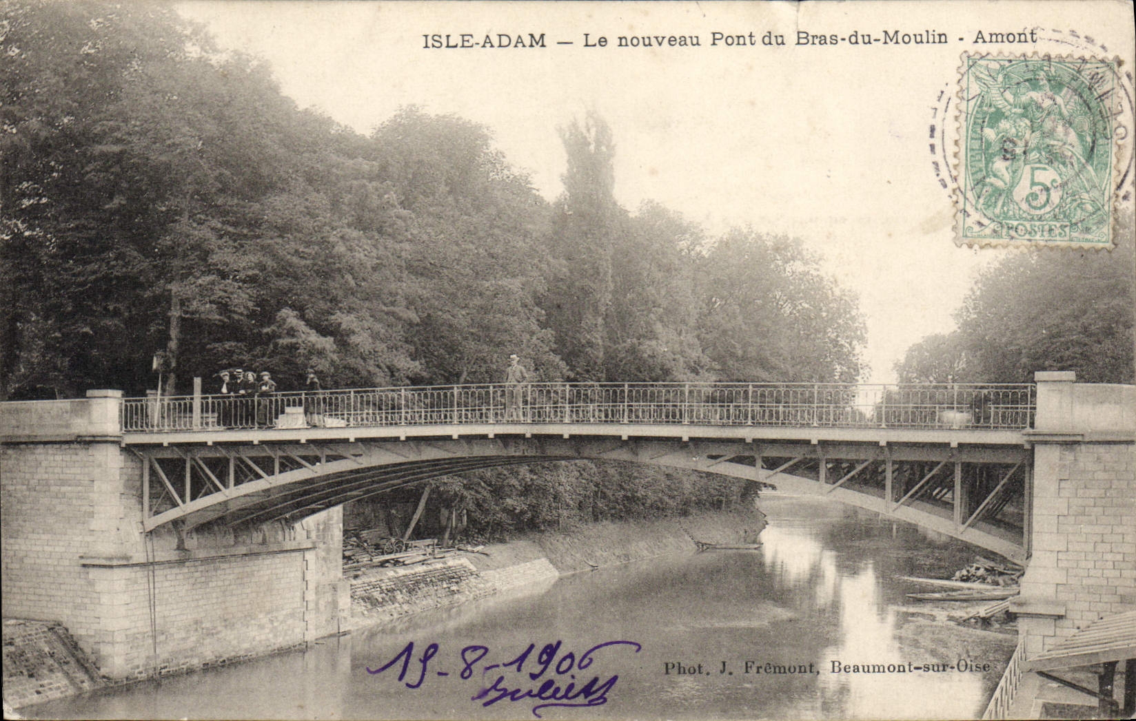 ISLE-ADAM — Le nouveau Pont du Bras-du-Moulin — Amont — Phot. J. Frémont, Beaumont-sur-Oise