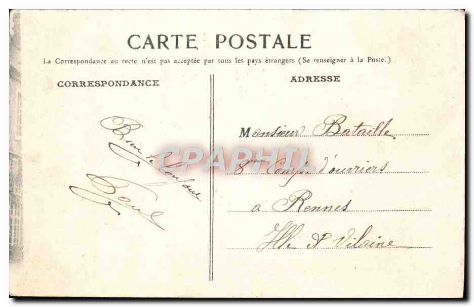 CPA Verdun Cour d'Honneur de L'Eveche — Rückseite