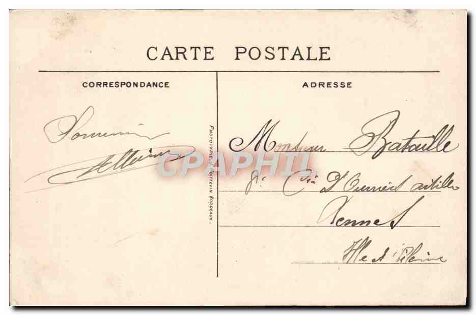 CPA Bordeaux La Bourse — Verso