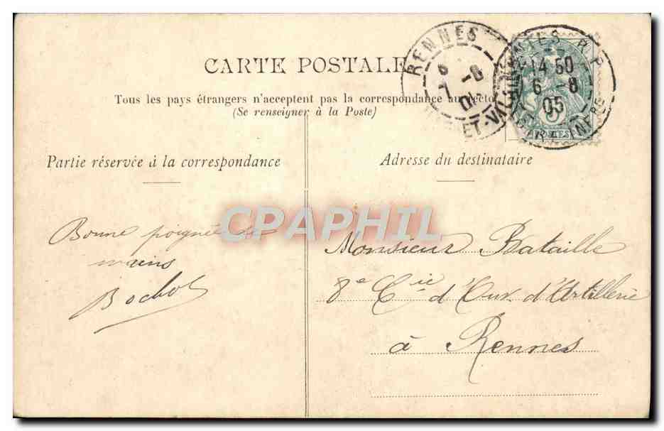 CPA Nantes Le Palais de Justice — Rückseite