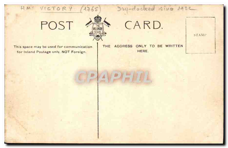 CPA HMS Victory Nelson's barge — Verso