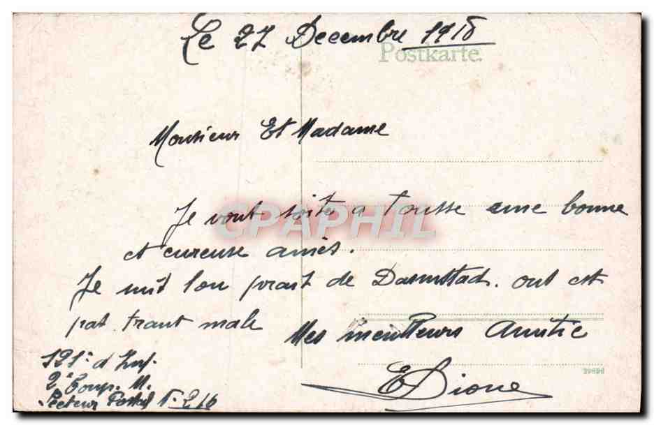 CPA Darmstadt Passetbrannen — Rückseite