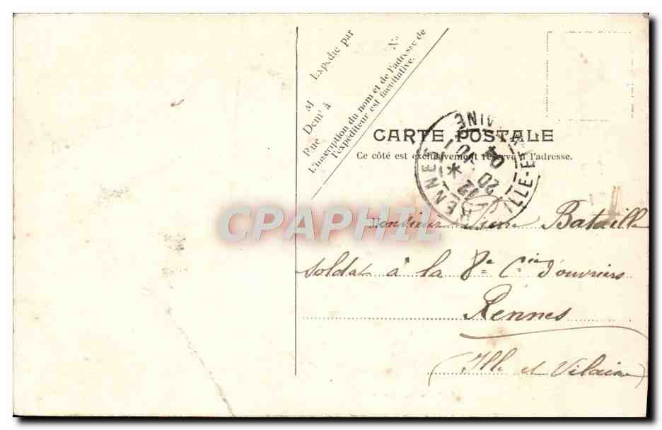 CPA Cherbourg Chateau de Martinwast — Rückseite