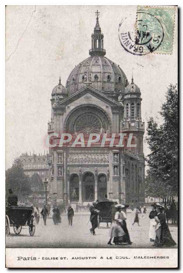 CPA Paris Eglise St Augustin Le boulevard Malesherbes 