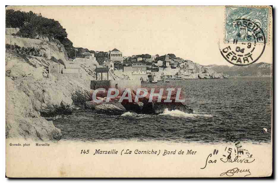 CPA Marseille Bord de Mer la corniche 
