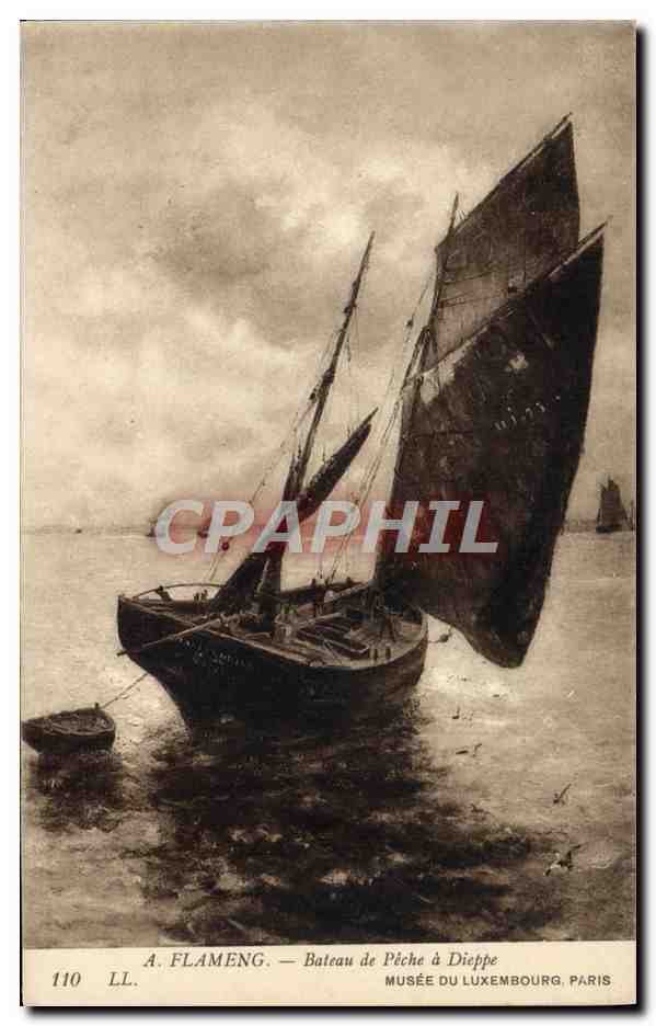 CPA Flameng Bateau de Peche a Dieppe Paris Musee du Luxembourg