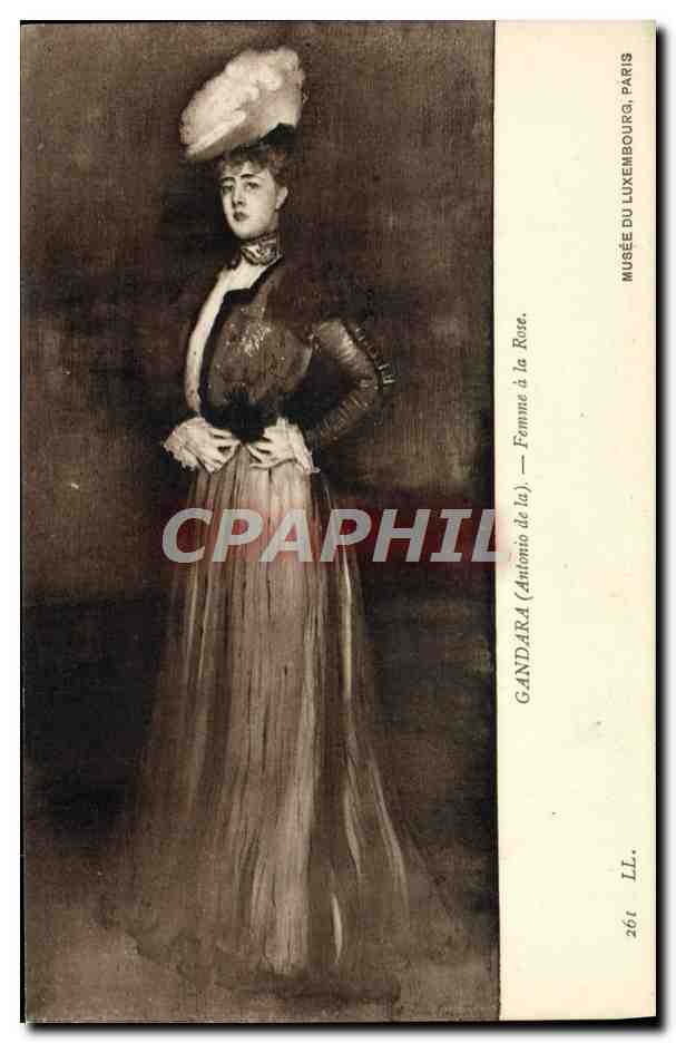 CPA Gandara Femme a la rose Paris Musee du Luxembourg