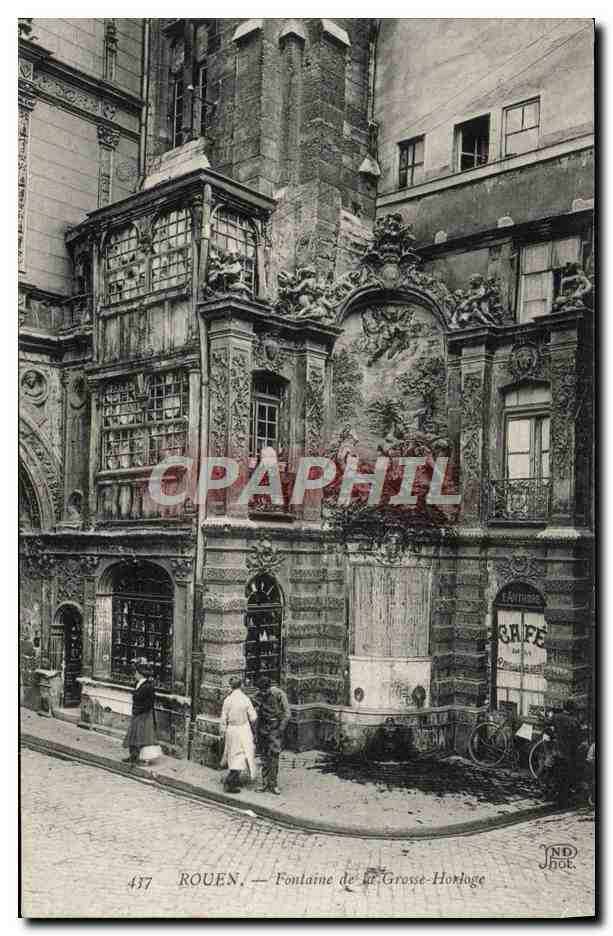 CPA Rouen Fontaine De Grosse Horloge