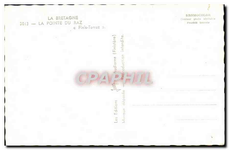 CPM La Bretagne La Pointe Du Raz — Rückseite