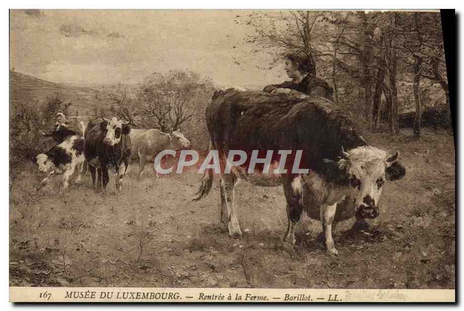 CPA Musee Du Luxembourg Rentree a la Ferme Barillot Vache Paris