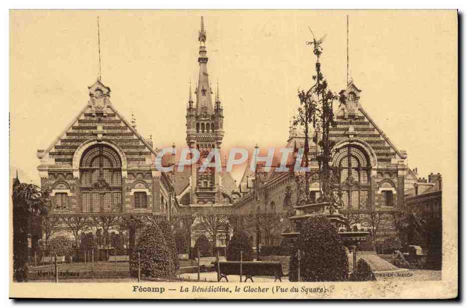 CPA La Benedictine a Fecamp Le clocher Vue du square 