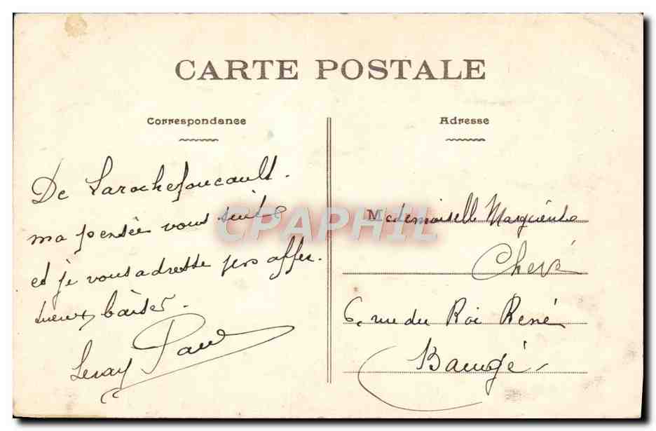 La Rochefoucauld — Le Château et le Pont sur la Tardoire — Collection J. S. D. - 336 ter — Achterkant