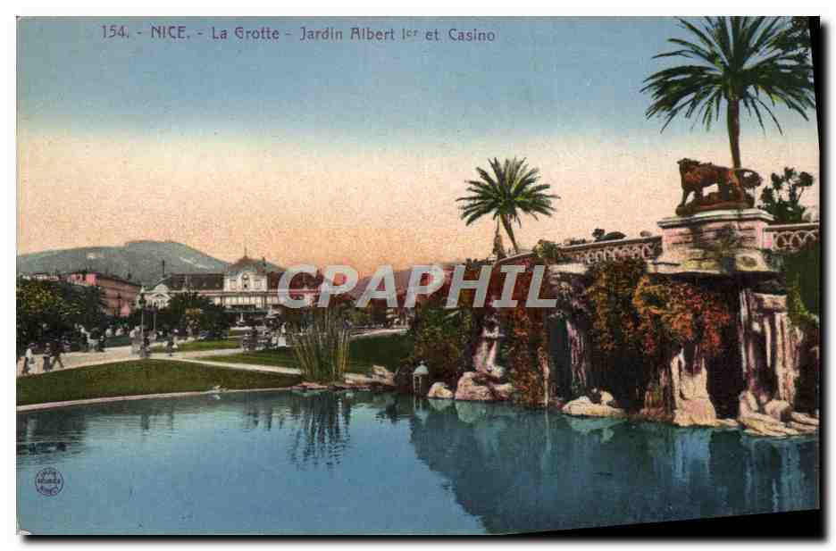 CPA Nice La Grotte Jardin Albert 1er et le casino