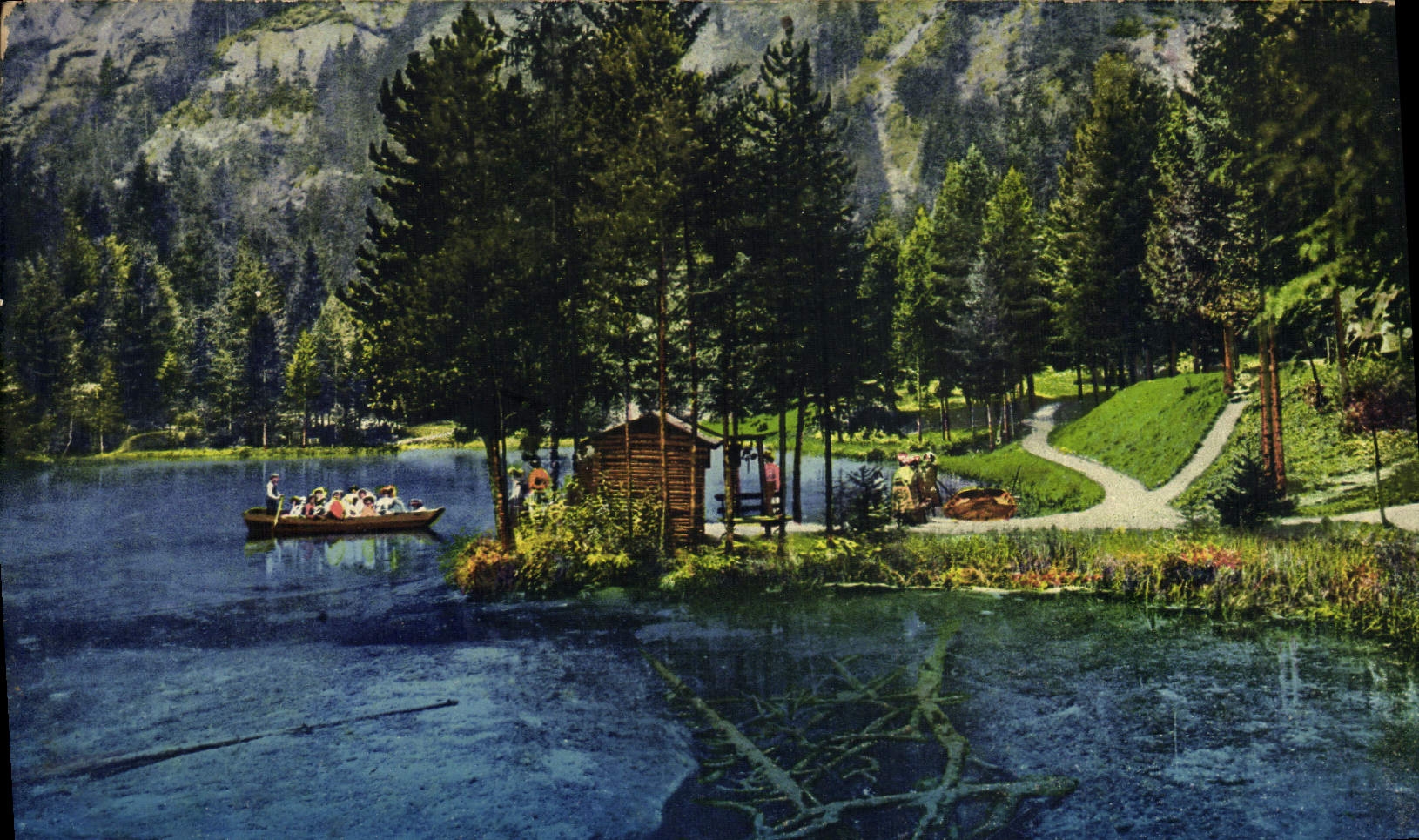 Lac de Brienzersee — vue pittoresque avec barque et cabane — Kunstsverlag Brienzen, n° 4031 - Anverso