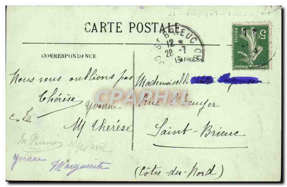 CPA Lourdes Vue Plongeante — Verso
