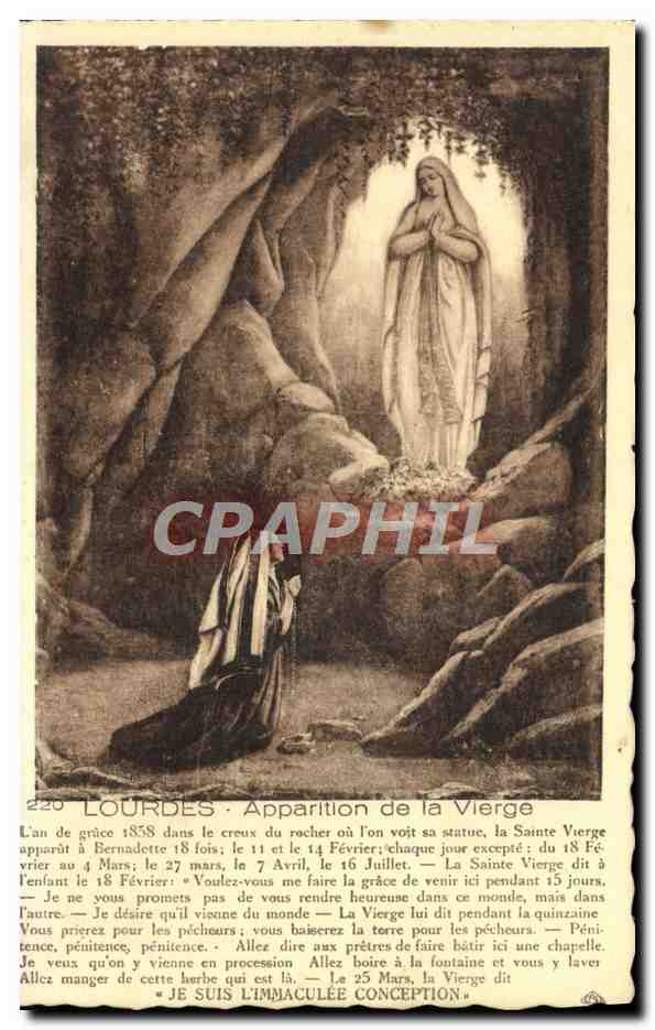CPA Lourdes Apparition de la Vierge