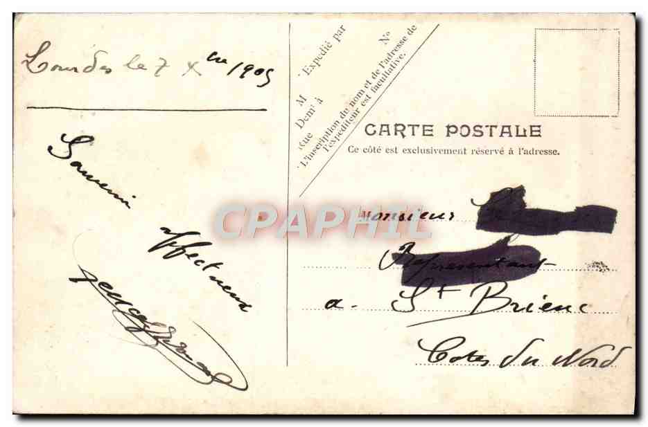 CPA Lourdes Vue Generale et le Fort — Verso