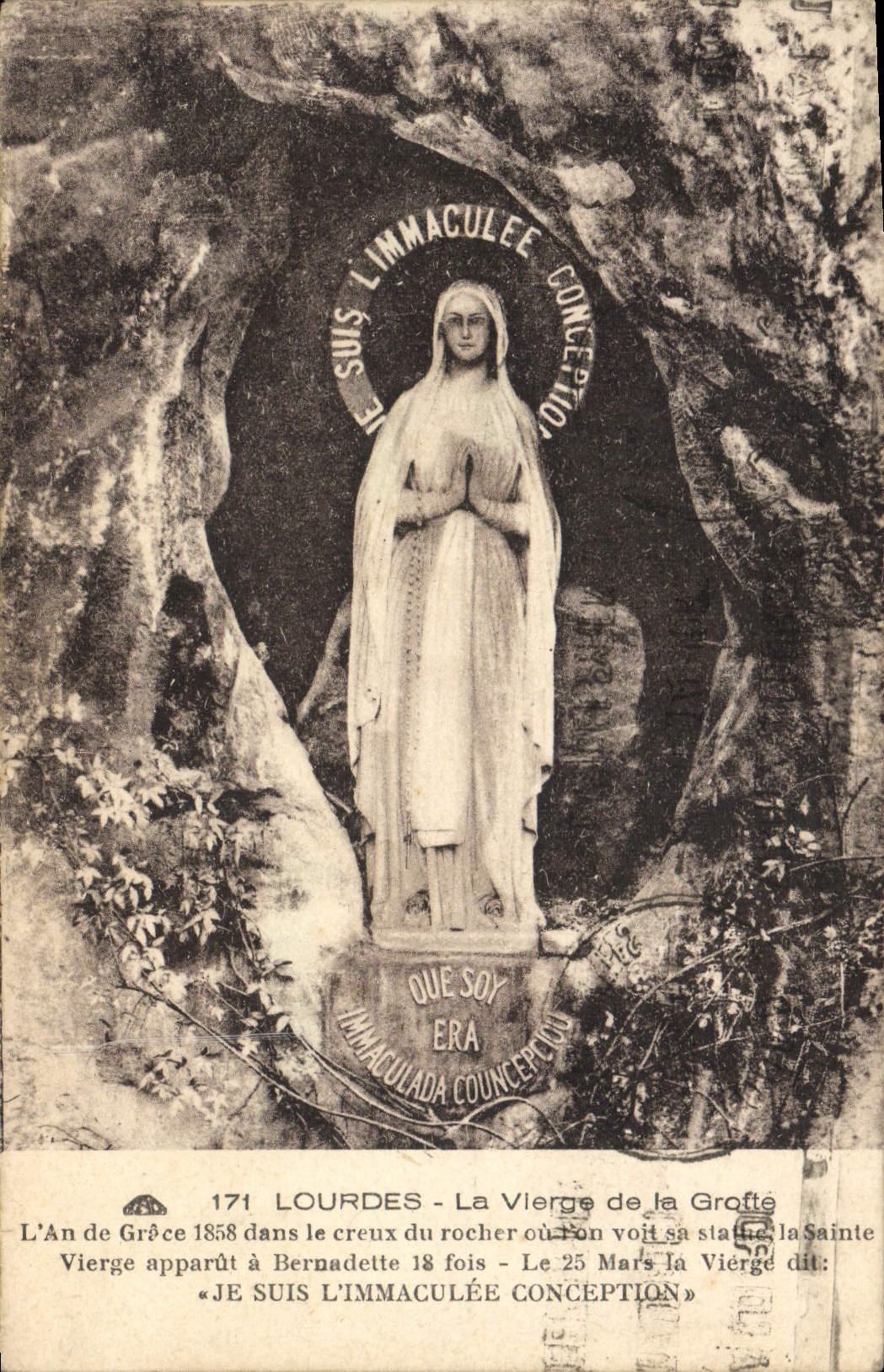 CPA Lourdes La Vierge de la Grotte