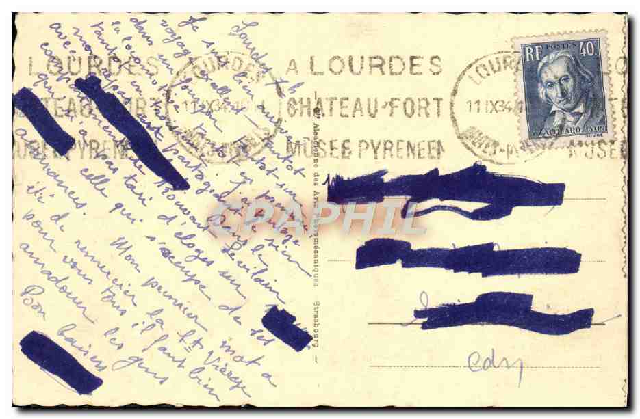 Lourdes - La Vallée et le Gave — Verso
