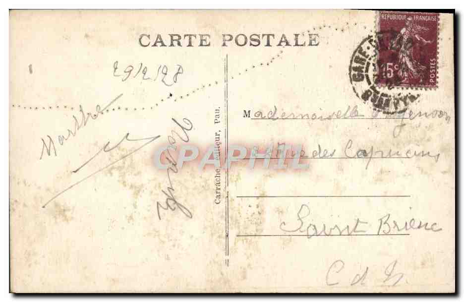 CPA Lourdes La Basilique et le Calvaire — Verso