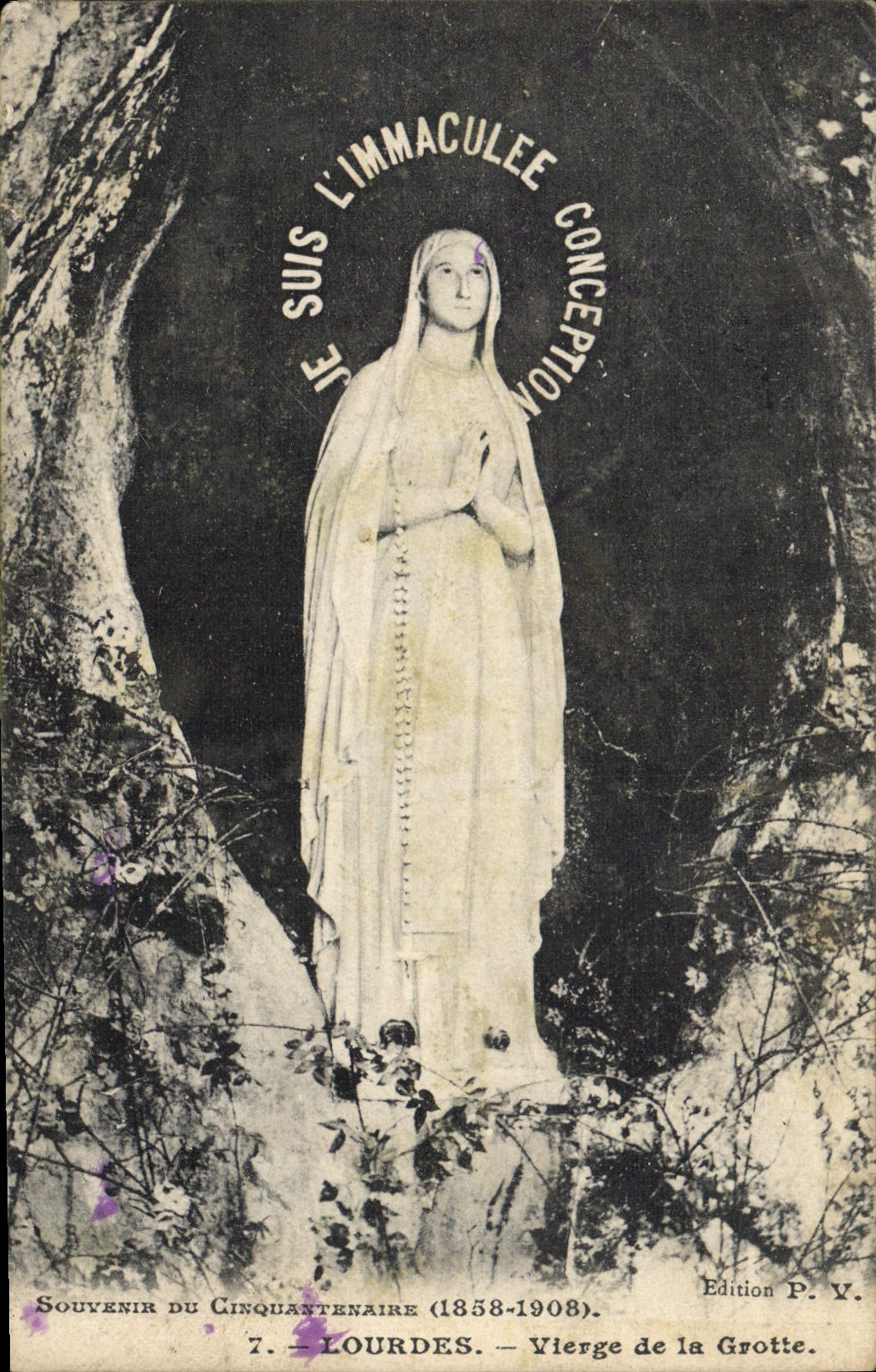 CPA Lourdes Vierge de La Grotte