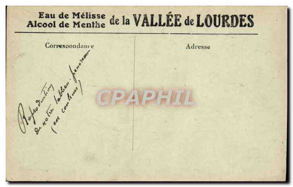 CPA Lourdes Vue Plongeante Sur la Basilique — Verso