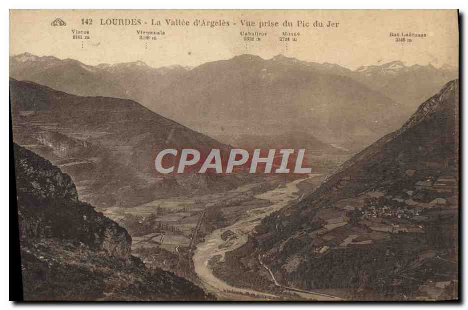 CPA Lourdes La Vallee d'Argeles Vue Prise du Pic du Jer