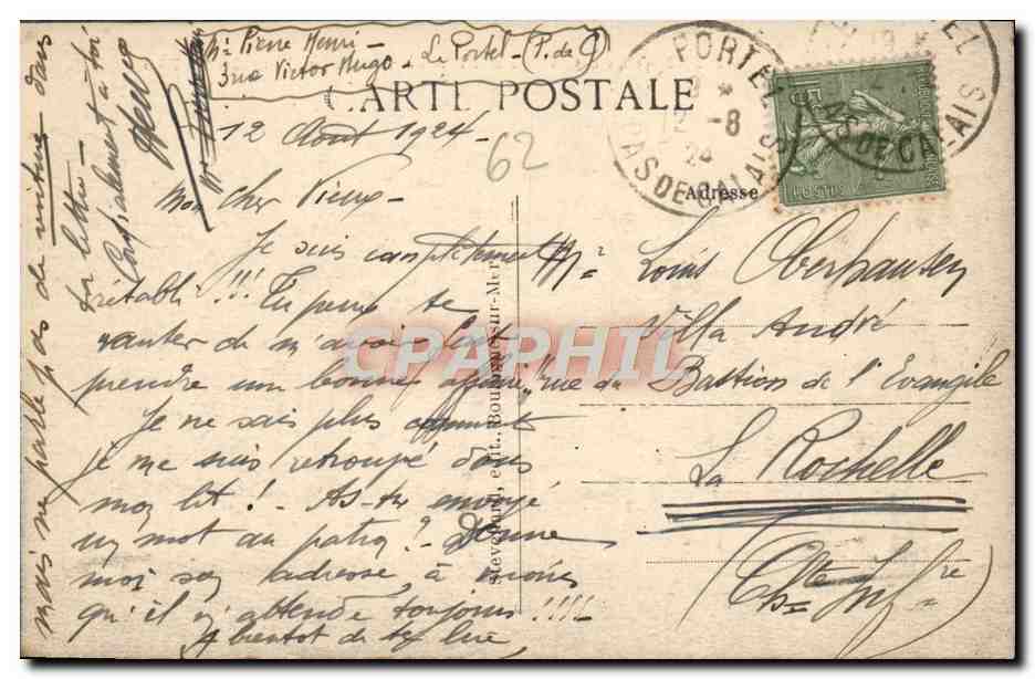 CPA Le Portel La Falaise Vers Equihen — Verso