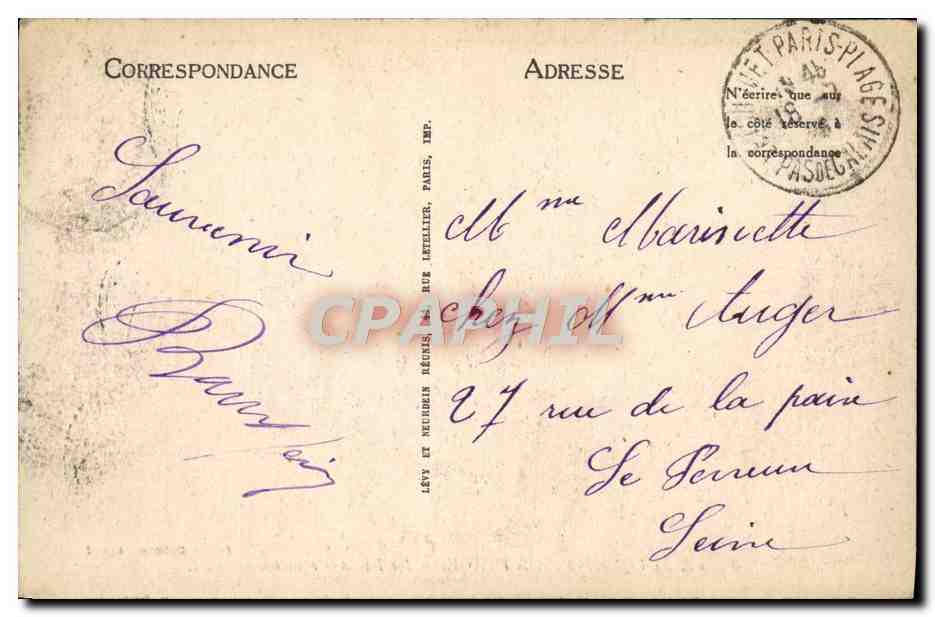 Le Touquet-Paris-Plage — Die Digue-Prômenade — Édition Debune-Rayand — Rückseite