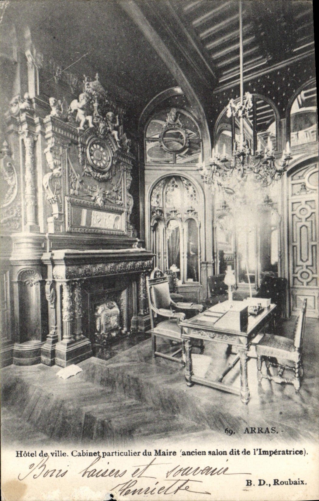 Hôtel de ville. Cabinet particulier du Maire (ancien salon dit de l'Impératrice) — Arras — B.D. Roubaix, n°69