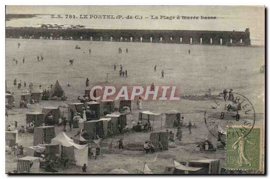 CPA Le Portel La Plage a Maree Basse