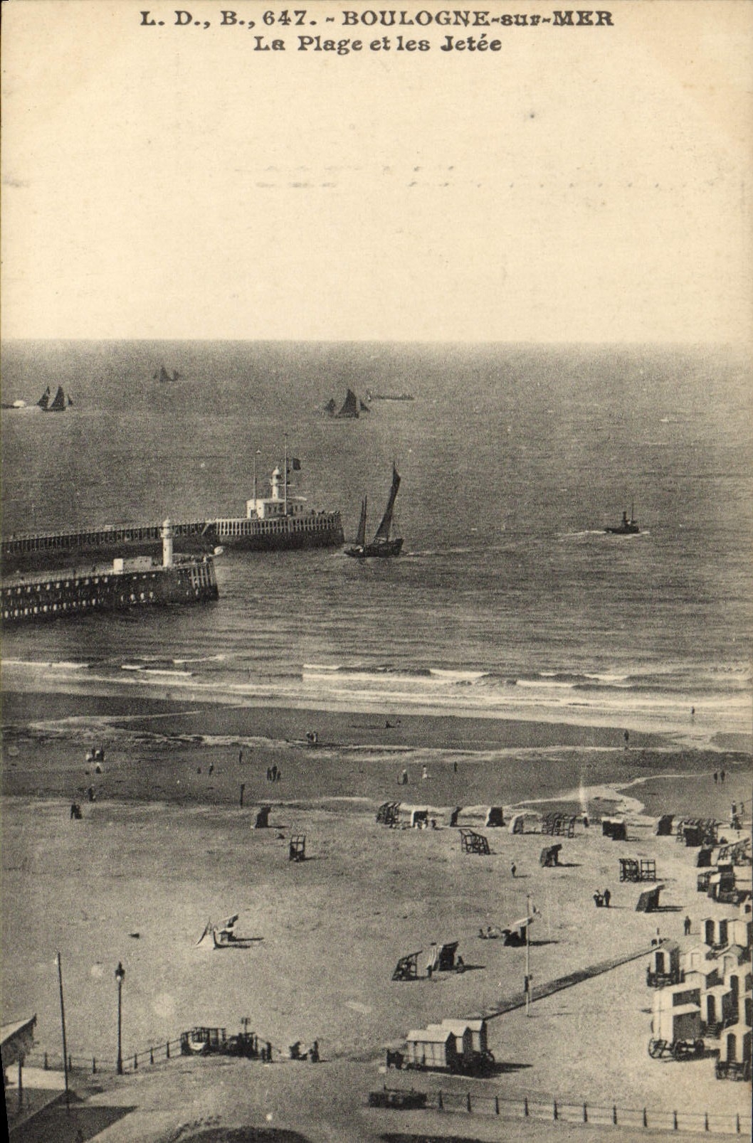 Boulogne-sur-Mer — Strand und Pier — L.D.B. 647