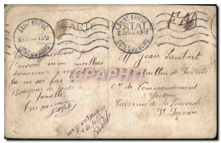 CPA Saint Brieuc Caserne des Ursulines Militaria — Reverso