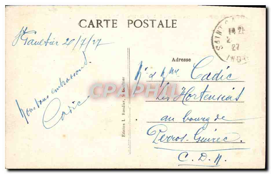 CPA St Gaultie Carriere de Pierre a Chaux de l'usine Bonargent — Achterkant