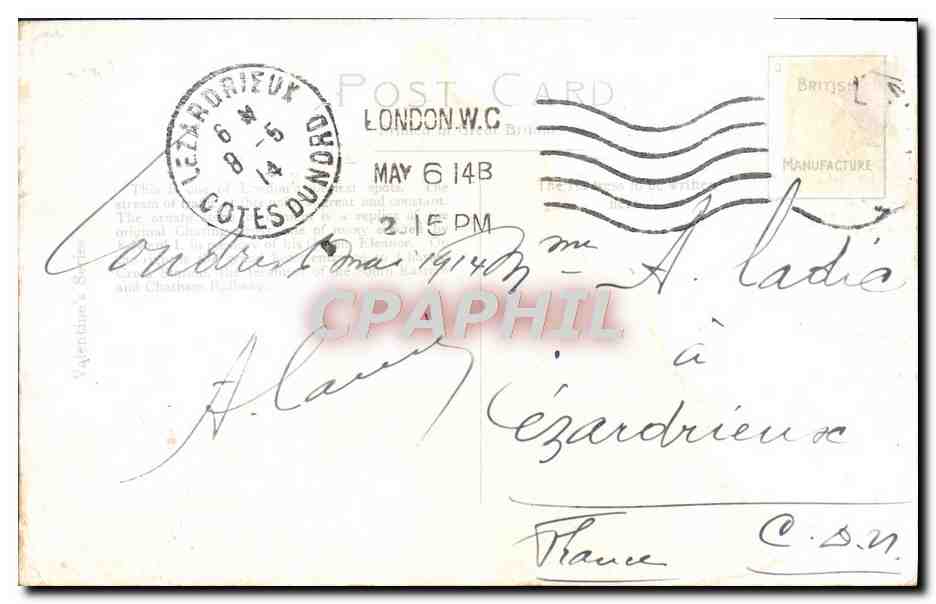 CPA Charing Cross And Strand London Bureau de change — Back