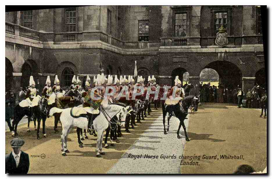 CPA London Royal Horse Guards changing guard Whitehall