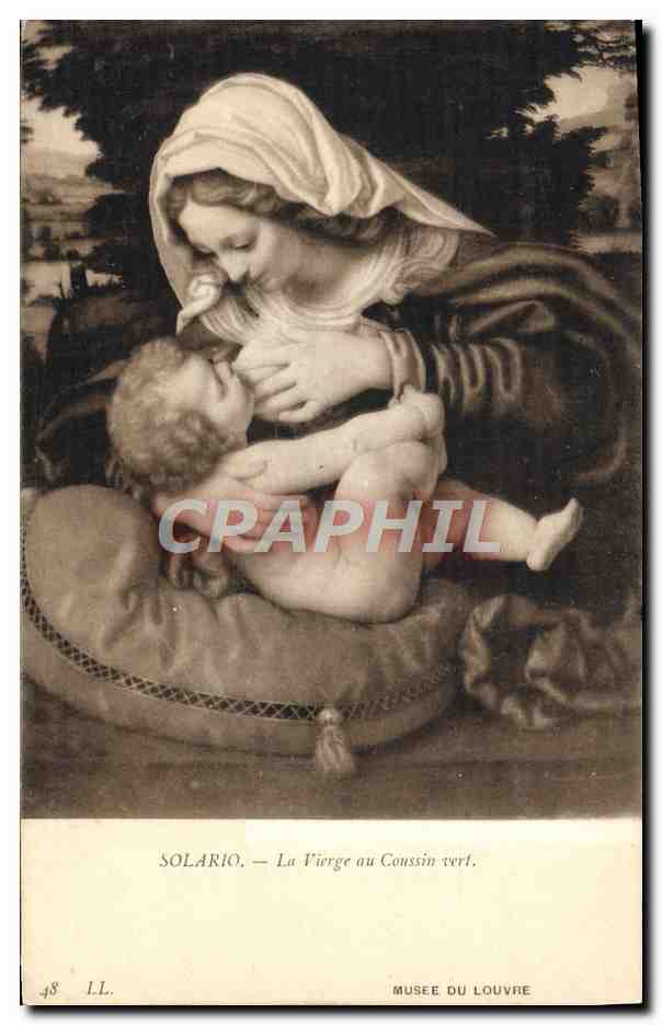 CPA Solario La Vierge au Coussin Vert Paris Musee du Louvre